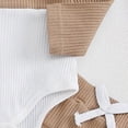 thumbnail image 6 of mgoYE Newborn Baby Boy Clothes Toddler Ribbed Knit Cotton Long Sleeve Romper Long Pant Preemie Color Block Outfits with Hat(Coffee,12-18 Months), 6 of 7