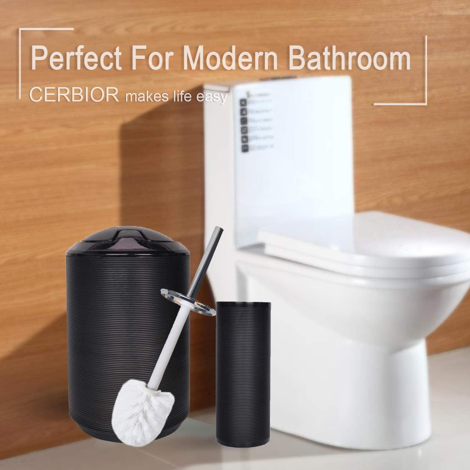 Clara Clark Bathroom Set - Black Bathroom Accessories Set, 20PC Bathroom  Accessory Set, Shower Curtain Set, Soap Dispenser, Toilet Brush, & Trash Can