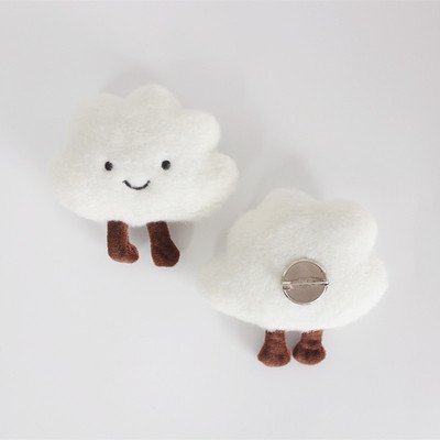Lindo Broche De Felpa De Dibujos Animados Nube Pin Pequeñas Briquetas Panda Oso Azul Piggy Bag Decoración Regalo