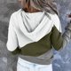 thumbnail image 4 of Gibobby Sudadera con capucha y bolsillos Sudaderas con capucha y botones para mujer （Verdinegro， M), 4 of 5