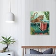thumbnail image 4 of Acheng  Bathroom Animal Canvas Wall Art Jungle Animal Leopard Art Prints for Home Bedroom Decor Framed Ready to Hang (Green, Small) 16x20 in, 4 of 5