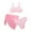 Pink, variant on Edvintorg Girl's 3 Piece Swimsuits Flower Print Bikini Bathing Suit with Skirt Summer Girls Swimwear Bikini Teen Kids Swimsuits for Girls 8-15Years