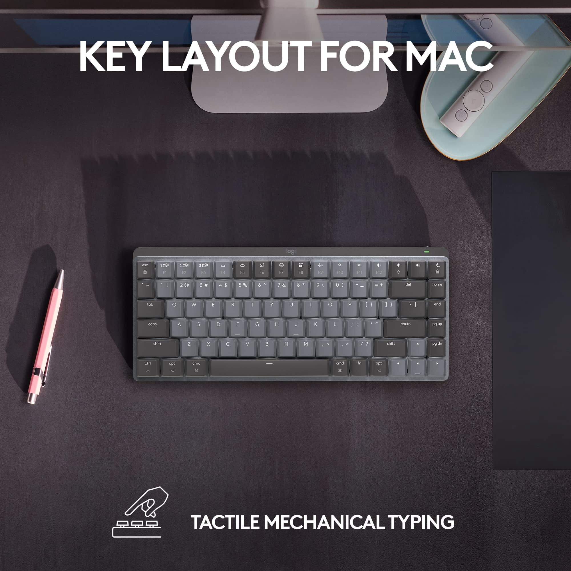 Restored Logitech MX Mechanical Mini for Mac Wireless Illuminated Keyboard (Refurbished)