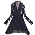 thumbnail image 3 of Chiffon Cardigan Ladies Print Floral / Stars Women's Shirts Summer Irregular Hem Long Sleeve Blusa Sunscreen Female Blouses, 3 of 6