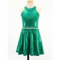 thumbnail image 5 of Miutii Kids Shiny Jazz Disco Outfits Cheer Outfit Hip Hop Dance Dress Sets for Competitions Cha-cha Green 10-14, 5 of 6