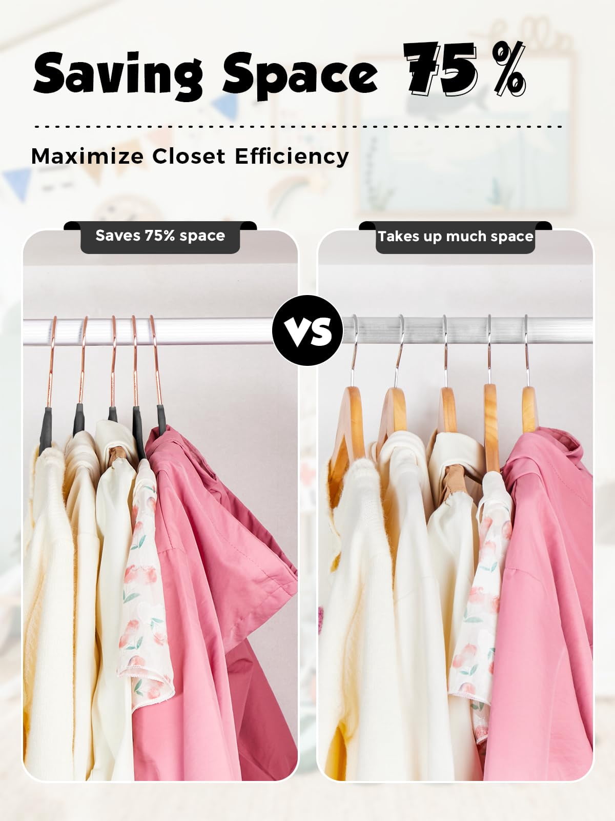 Clothes Hangers Black 14 inch-50P Space Saving Closet Organizer