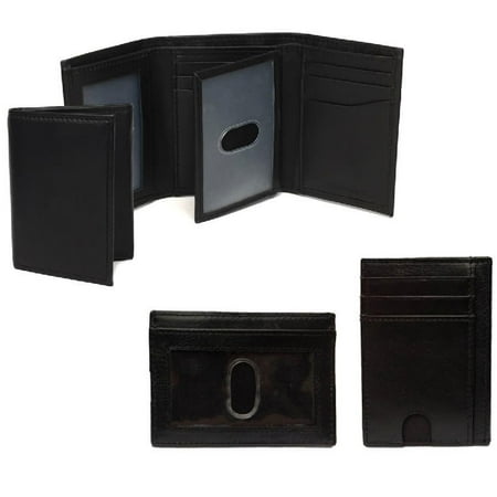 Nappa Vitello Leather - George NAPPA Leather Trifold Wallet and Card Case