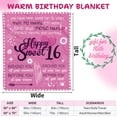 thumbnail image 4 of Kainsy 16th Birthday Gifts for Girls Happy Sweet 16 Blanket Gifts 16 Year Old Flannel Throw Blankets for Daughters, Sisters, Granddaughters, Nieces Sixteen Birthday Gift Idea, 16th(30"x40"), 4 of 7