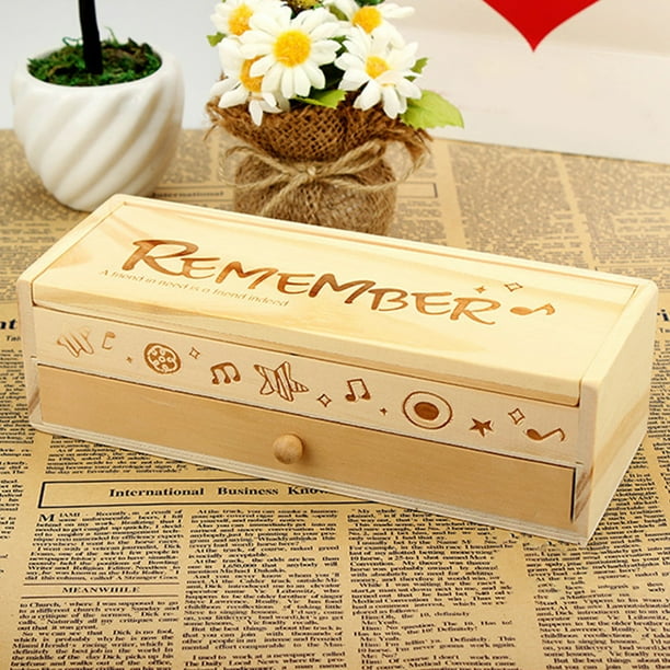 Xihbxyly Estuche de Madera para Lápices, Diseño de Doble Capa, Cierre Magnético Portátil, Estilo Retro con Pizarra Pequeña, Organizador Multiusos, Ideal para La Escuela, La Oficina y Viajes, Tamaño 2