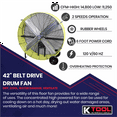 thumbnail image 4 of K Tool International 77743-PL4 42" Belt Drive Drum Fan w/8" Wheels, Pallet of 4, 4 of 8