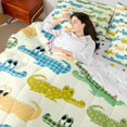 thumbnail image 4 of jejeloiu Cartoon Crocodile 7pcs Bedding Comforter Set,Modern Geometric Plaid Queen Bedding Sets For Boys Teens Reversible, 4 of 8