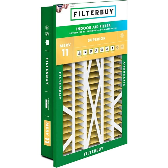 Filterbuy 16x25x5 MERV 11 Pleated HVAC AC Furnace Air Filters for Honeywell Return Grille (1-Pack)