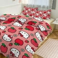 thumbnail image 6 of Hello Kitty Duvet Cover Set 3-Piece Bedding Set Soft Warm And Comfortable Soft Bed Set with 1 Duvet Cover And 2 Pillowcases for Bedroom All Season 79"x90", 6 of 7