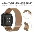 thumbnail image 3 of KONEE Band Compatible with Fitbit Versa 3, Sense, Stainless Steel Replacement Wistband, Adjustable Magnetic Closure Metal Mesh Milanese Loop Bracelet Straps for Women - Rose Gold, 3 of 8