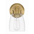 thumbnail image 5 of Craftmade Henning 1 Light Sconce, Clear Glass, Satin Brass, 12705SB1, 5 of 5