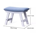 thumbnail image 3 of Reposapiés de madera con cojín de esponja, taburete para decoración del hogar, blanco y azul, 3 of 14