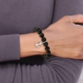 thumbnail image 3 of Chisel Stainless Steel Brushed Anchor Black Agate Beaded Bracelet - 8", 3 of 6