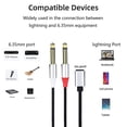 thumbnail image 2 of Cable Adaptador De Sonido Cable de audio macho a doble de 6,35 mm Cable adaptador de 1/4 pulg. Divisor en Y (para lightning 3M), 2 of 5