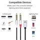 thumbnail image 2 of Cable Adaptador De Sonido Cable de audio macho a doble de 6,35 mm Cable adaptador de 1/4 pulg. Divisor en Y (para lightning 3M), 2 of 6