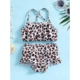 thumbnail image 2 of Bagilaanoe Toddler Baby Girls Swimsuits 2 Piece Bikinis Set Leopard Print Sleeveless Camisole Tops + Briefs 12M 24M 3T 4T 5T 6T Kids Swimwear Bathing Suit Beachwear, 2 of 9