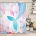 thumbnail image 2 of Mermaid Shower Curtain, Mermaid Fish Tail Scale Colorful Ocean Theme Girls Cute Waterproof Fabric Bathroom Curtains, Pink Blue Kids Ocean Bathroom Shower Curtain with 12PCS Hooks, 70X70IN, 2 of 6