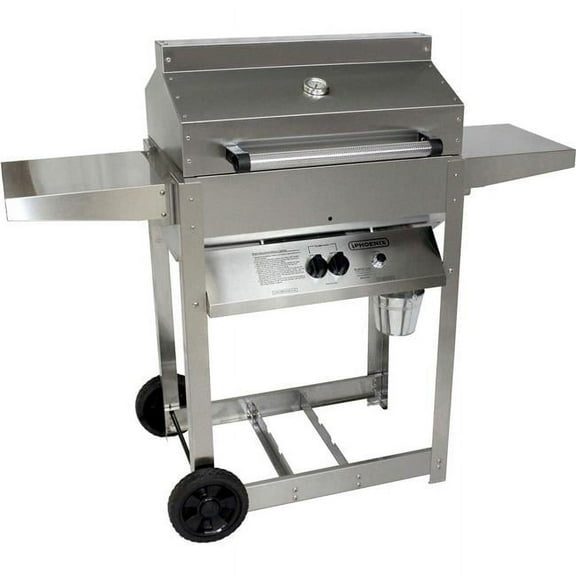 Phoenix Grills  Grill SD Stainless Steel Propane Gas Riveted Grill Head On Stainless Steel Cart