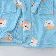 thumbnail image 5 of Boys Girls Kids Thick Coral Fleece Bathrobe,Warm Cozy Hooded Robe with Adjustable Belt,Cute Print,for Boys Girls Toddlers 18-24 Months 2-12T for Cold Weather Kids Pajamas,Dark Blue,Size 10-12T, 5 of 6