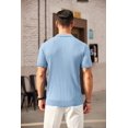 thumbnail image 4 of COOFANDY Men's Zipper Polo Shirts Short Sleeve Ribbed Knit Polo T-Shirts Fashion Casual Golf Shirts, 4 of 6