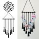 thumbnail image 5 of Tapiz de macramé chic hecho a mano estilo boho con borlas, ideal para decorar la pared. Negro, 5 of 9