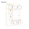 thumbnail image 3 of Modern Hall Tree, 79 Inch Tall, 4-in-1 Entryway Bench with Shoe Storage, 6 Cabinets, 4 Coat Hooks, Adjustable Shelf, White, 3 of 22