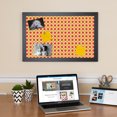 thumbnail image 3 of PinPix ArtToFrames 14x18 Custom Cork Bulletin Board Red - Orange Diamond   Poster Board Has a Fabric Style Canvas Finish, Framed in Satin Black (PinPix-331), 3 of 6