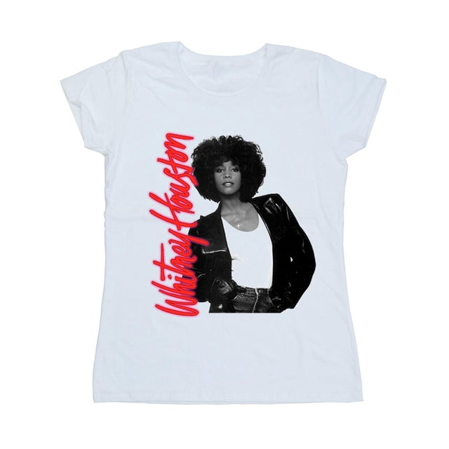 Whitney Houston T-Shirt en Coton pour Femmes Whitney en Pose