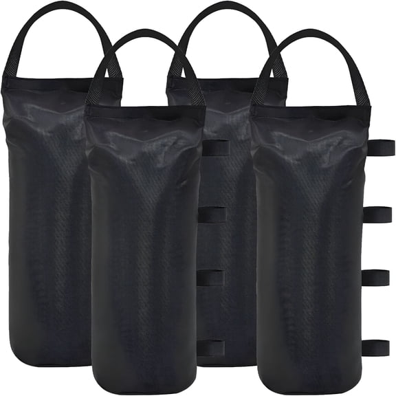 MISSMILE Canopy Weights for Outdoor Advertising Tent,Sand Bags Multi-Functional Windproof,Heavy Duty Weight Bags 4-Pack,Dark Black