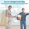 thumbnail image 3 of Heavy Duty Laundry Bag 2 Pack XL Nylon Laundry Bags with Straps, Washable Large Dirty Clothes Organizer with Drawstring Closure, Travel Washing Bag Fit a Laundry Hamper or Basket, 3 of 12