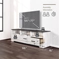thumbnail image 2 of Pemberly Row Farmhouse Engineered Wood 66" TV Stand in Washed White, 2 of 11