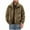 Khaki, variant on OGLCCG Men's Bomber Jacket Full Zip Long Sleeve Fuzzy Fleece Lined Warm Winter Coats for Men Solid Color Loose Thermal Outwear with Pockets