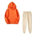 thumbnail image 1 of qolati 2 Piece Outfit for Women Long Sleeve Oversized Hoodie Pullover Sweatshirts and Joggers Sweatpants Tracksuit Comfy Casual Solid Color Workout Sweatsuits, 1 of 4