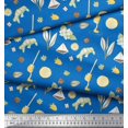 thumbnail image 3 of Soimoi Blue Rayon Fabric Star Anise,Lemon & Garlic Vegetable Print Fabric by Yard 42 Inch Wide, 3 of 3