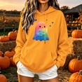 thumbnail image 2 of Women Halloween Spooky Ghost Sweatshirts Oversized Crewneck Hoodie | Vintage Halloween Sweatshirt, Casual Long Sleeve Pullover, Fall Halloween Costumes, Funny Vintage Graphic Sweatshirt, 2 of 5