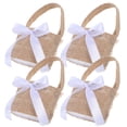 thumbnail image 5 of 4pcs hermosa fiesta de bodas exquisita bolsa encantadora caja de almacenamiento de dulces bolsa cesta de flores de lino (GFT-248-BR1）, 5 of 5