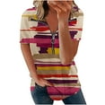 thumbnail image 2 of Blusa con estampado de manga corta y cuello vuelto informal y cómoda a la moda para mujer OAVQHLG3B Store  lin121212, 2 of 4