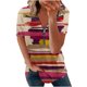 thumbnail image 2 of Blusa con estampado de manga corta y cuello vuelto informal y cómoda a la moda para mujer OAVQHLG3B Store  lin121212, 2 of 4