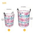 thumbnail image 2 of Lsque Pink Striped Flamingo pattern Laundry Hamper Basket, Tall Woven Rope Hamper Basket for Clothes, Lightweight Storage Basket, Collapsible Waterproof-Medium, 2 of 8