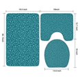 thumbnail image 3 of Teal Christmas Snowflake Pattern Bathroom Rugs Sets 3 Piece,Toilet Cover Set,Absorbent Non Slip Bathroom Mats Sets with U-Shaped Contour Rug Toilet Rug Set, 3 of 5