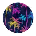 thumbnail image 4 of PIKWEEK Round Table Cloth Palm Leaves Tropical Jungle Charming Colors White, 4 of 8