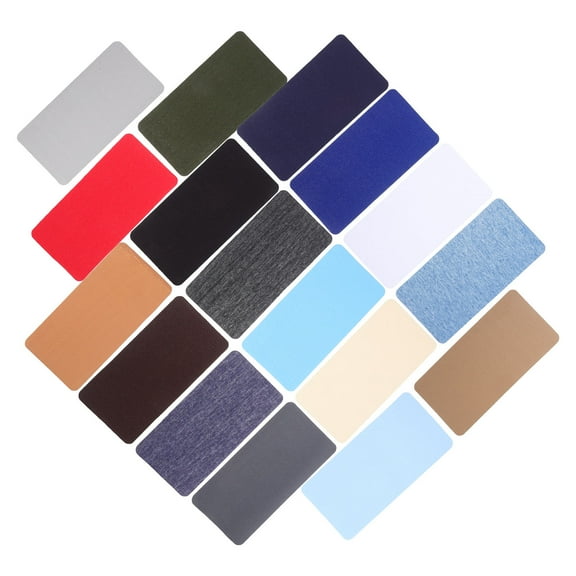 LOLIPPYY 17-Piece Iron-On Applique Patches Set, Assorted Fabric for Clothing Repair and Decoration