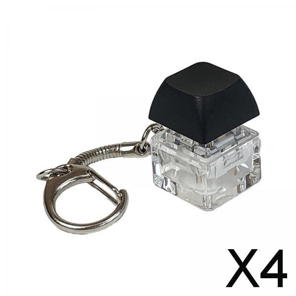 4x Llavero Fidget con Teclado, Mosquetón, Clip para Llavero, Pasa El Tiempo Aburrido, Juguete para Teclado, Colgante de Tapa de Tecla de Teclado 4 piezas