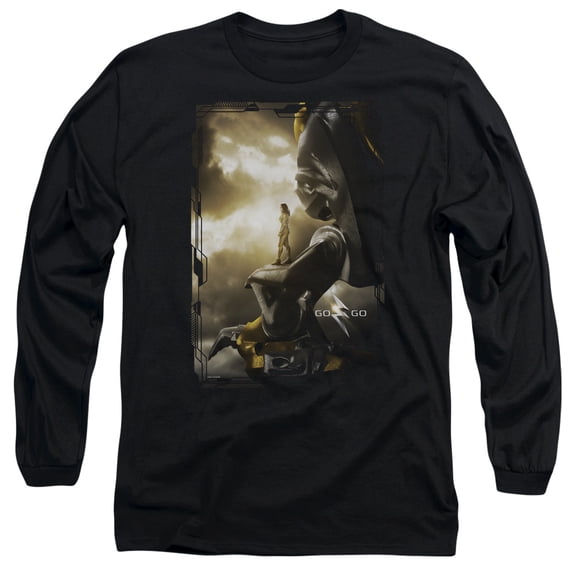 Power Rangers Yellow Zord Poster Long Sleeve Adult 18/1 T-Shirt Black