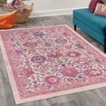 thumbnail image 2 of Vintage Decorative Rug, Folk Floral Motifs Nostalgic Swirls and Shapes in Earthy Tones Art, Quality Carpet for Bedroom Dorm and Living Room, 6 Sizes, Baby Pink, by Ambesonne, 2 of 4