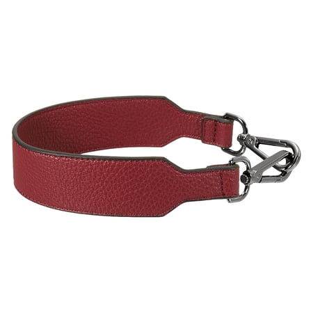Uxcell 16 Inch Leather Purse Strap Pebbled Pattern Short Leather Handbag Strap Replacement with Black Buckle for Women DIY Handbags Underarm Bags Shoulder Bags Dark Red